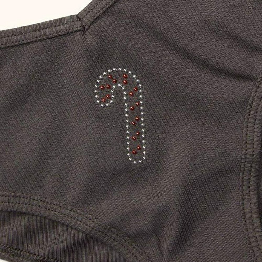 VS PINK CHRISTMAS Candy Cane BLING PANTY